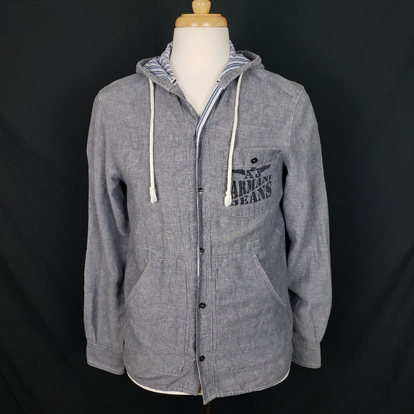Armani Button Up Long Sleeve Hoodie - Picture 2 of 10